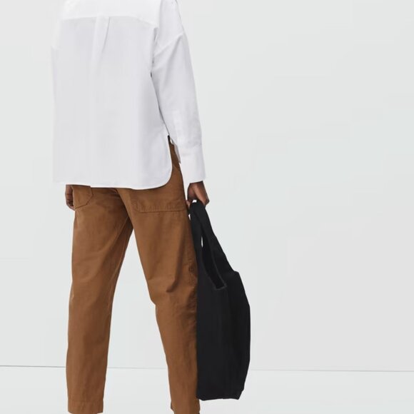 Everlane Japan square boxy top white organic cotton shirt button up  NWT XL - Picture 3 of 5